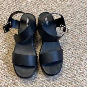 Black platform sandals